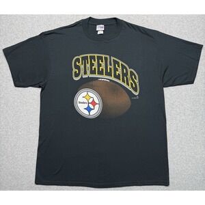 Vintage Pittsburg Steelers Shirt Mens‎ XXL Black Chalk Line NFL Football 90s Tee